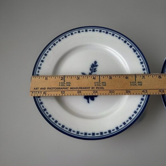 Williams Sonoma Flow Blue Pattern Dessert Salad Plates 7 5/8" Flowers Set of 2 - Picture 5 of 12